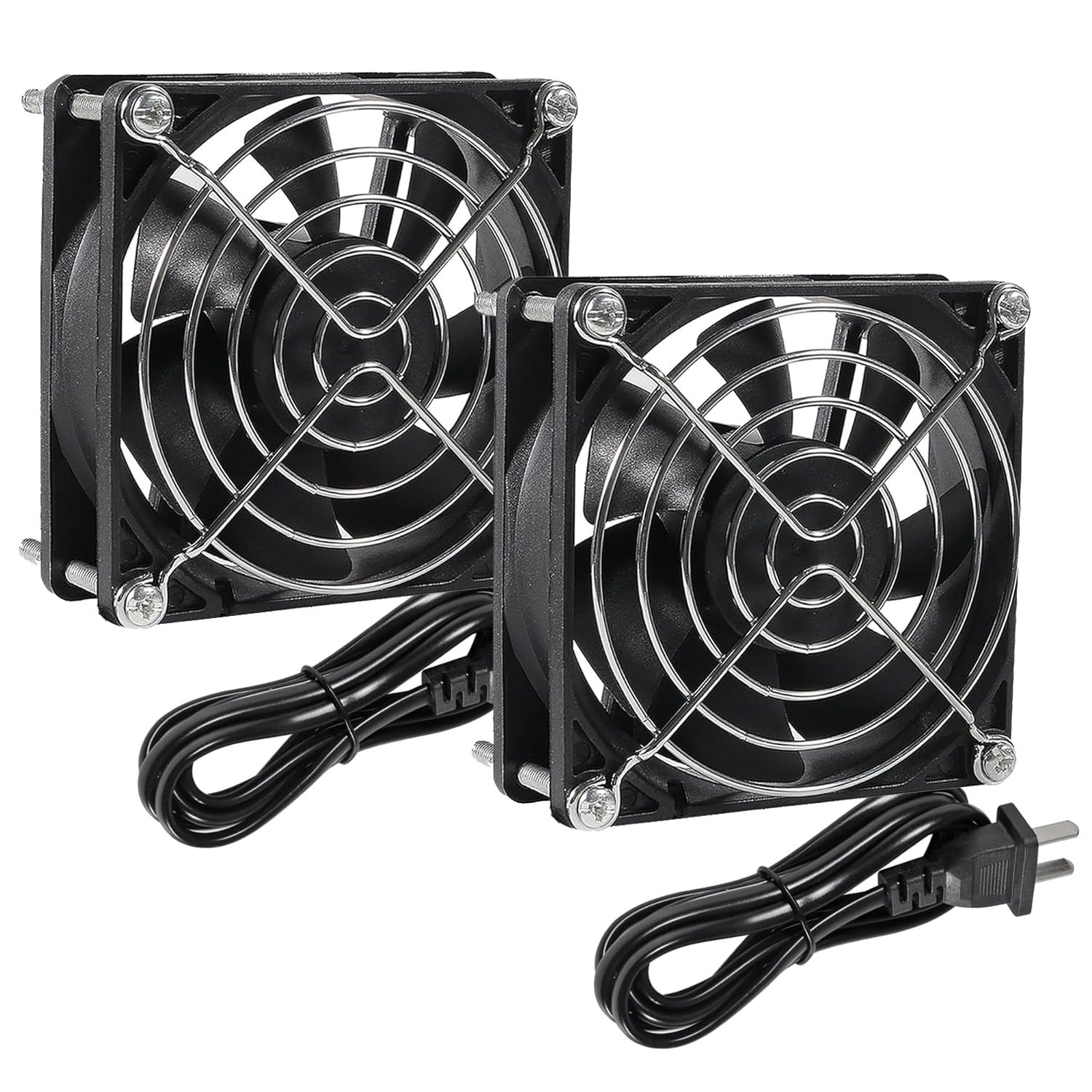 ALMOCN 2PCS EC Case Fan EC Brushless Cooling Fan Dual Ball Bearing AC 110V 115V 120V 220V 240V EC Axial Fan for DIY Cooling, Router, Computer Case,