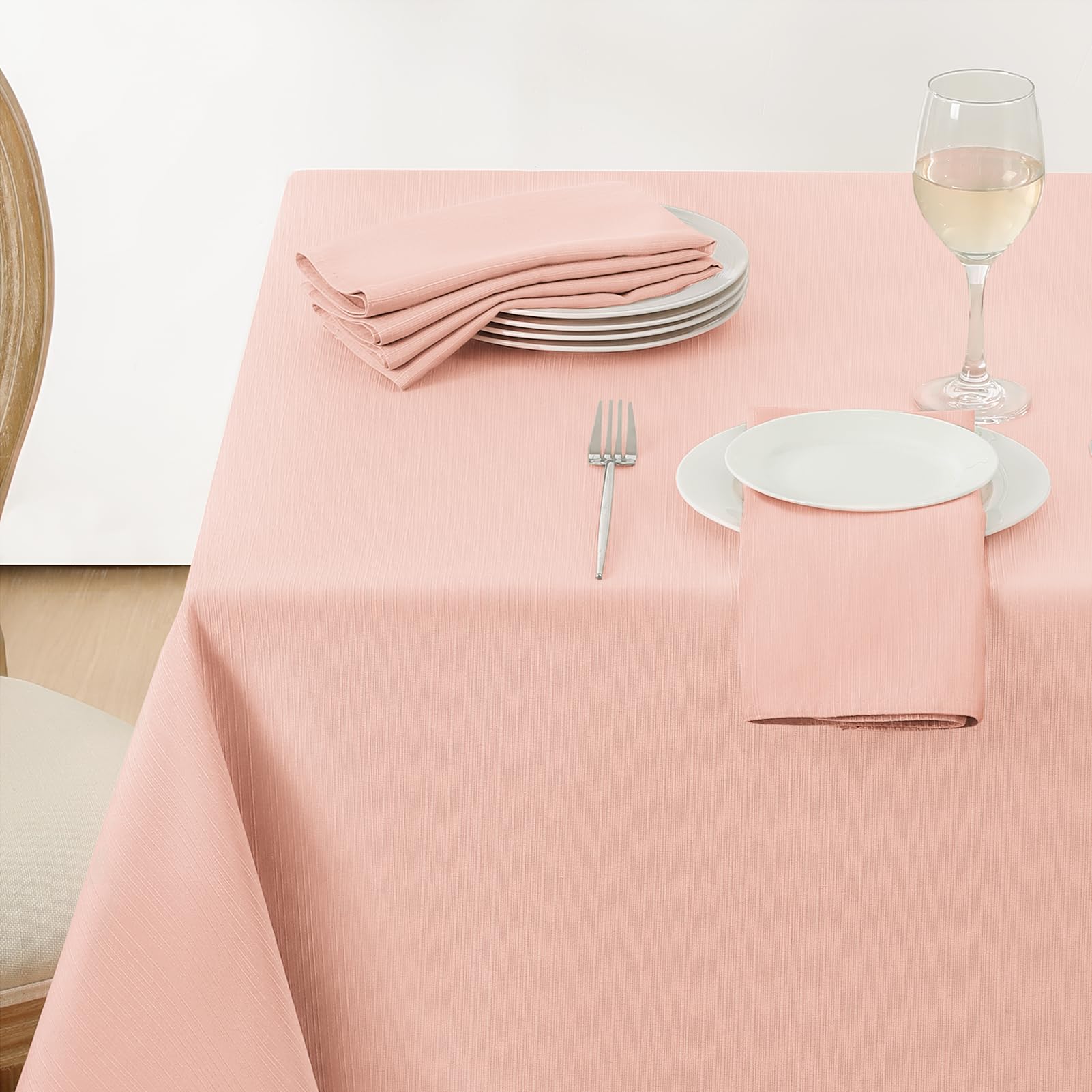 Softalker Pink Jacquard 60 x144 Tablecloth - Extra Long Waterproof Rectangular Table Cloth for Oversized Tables, Spillproof & Stain Resistant Washable