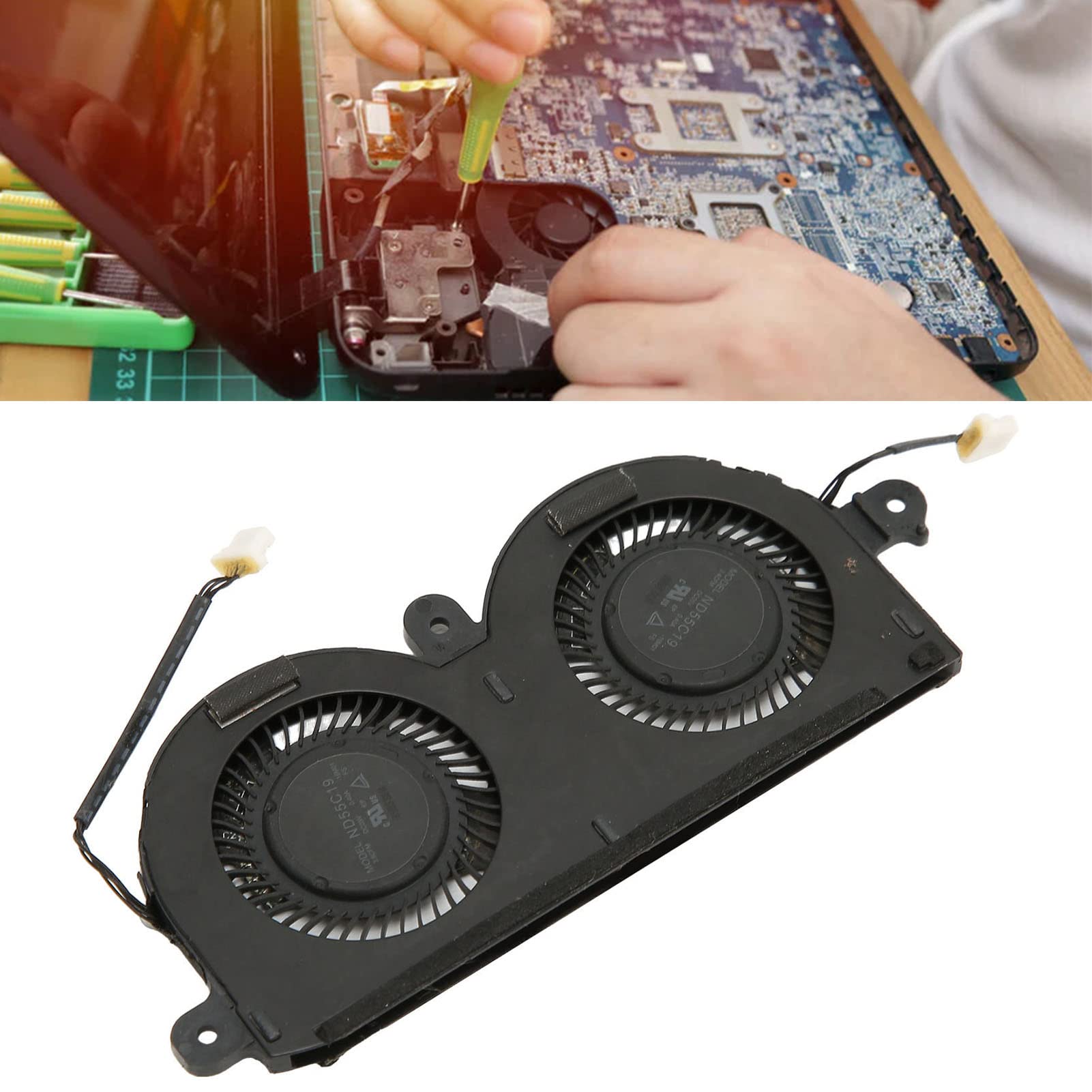 GOWENIC Ventola di Raffreddamento CPU, DC 5V 4 Pin Mini Ventola di Raffreddamento CPU per Laptop per XPS 13 9370 9380 0980WH 980WH ND55C19 16M01, Ventola di Raffreddamento di Ricambio per