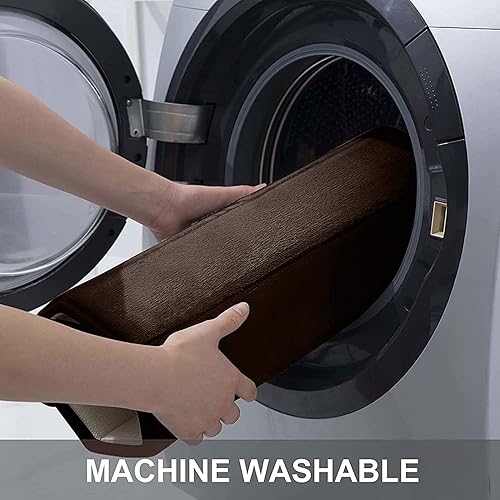 Miniatura 5 de Tapetes de baño de espuma viscoelástica suaves, antideslizantes y absorbentes, con forro trasero de goma, tapete largo para suelo de cocino y baño,