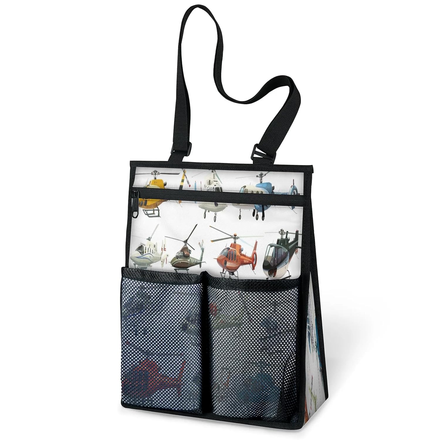 Ourtheme Aircraft Helicopte Portable Shower Bag for Travel Gym Camp Beach Tote Shower Caddy Bags Hanging Toiletry Organizer
