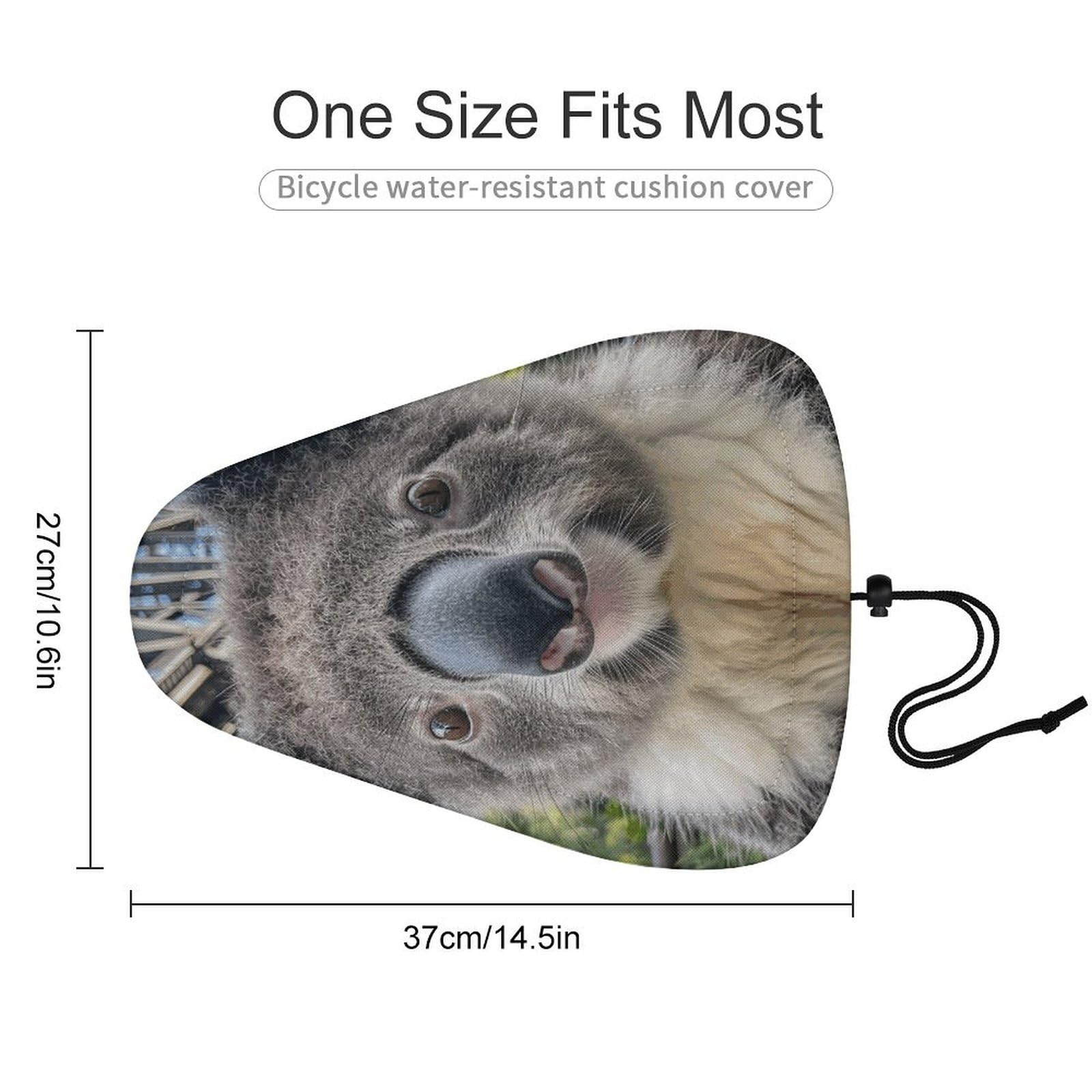 Koala Portrait Picture Bike Seat Cover for Men Women, Waterproof & Dustproof Bike Seat Cushion with Drawstring, Adjustable Bicycle Saddle Cover for Or Rain & Sun Protection