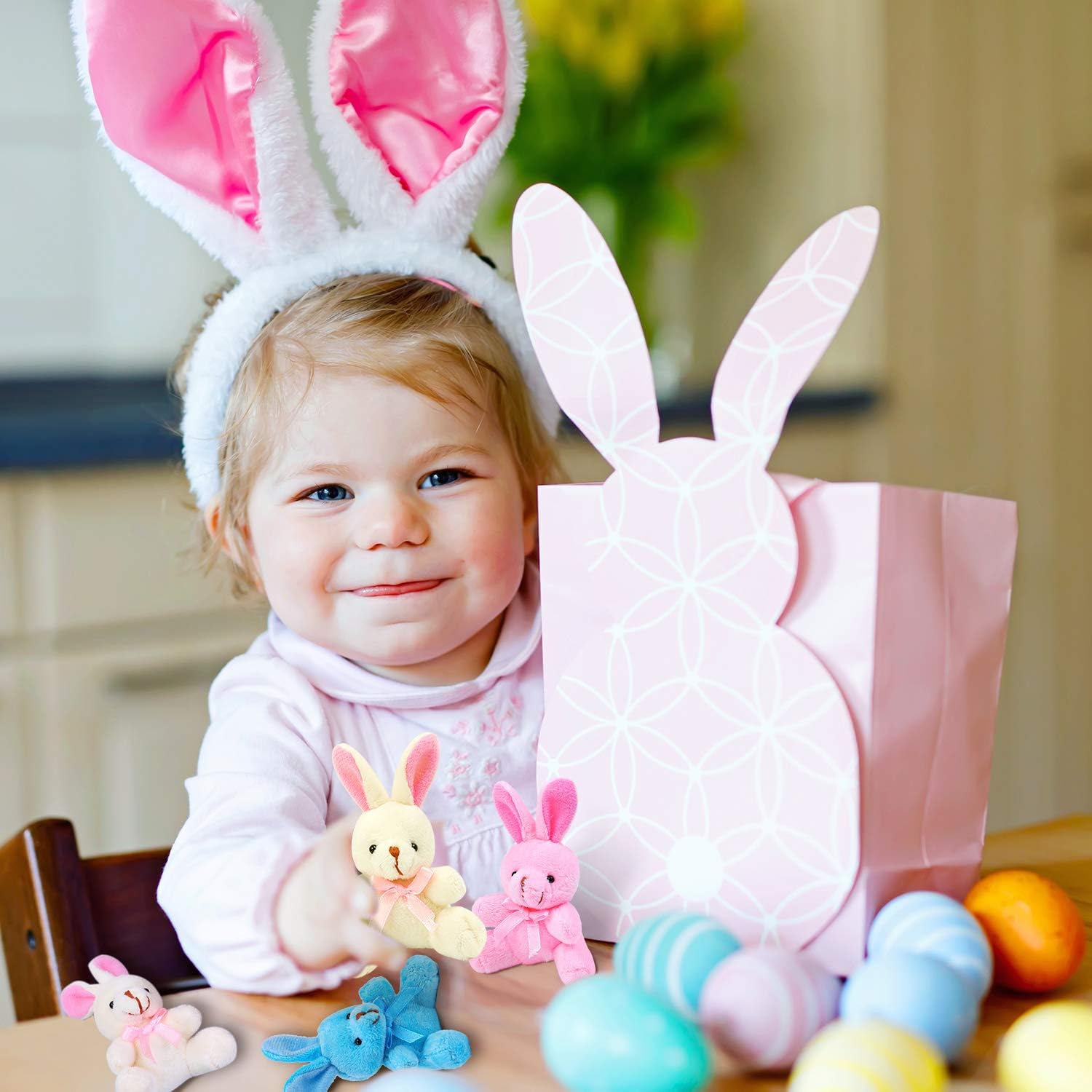 Elcoho 18 Pack Easter Plush Bunnies Stuffed Bunny Plush Toys Easter Baskets Filler Stuffers Easter Gift Plush Bunny Animals - Image 7