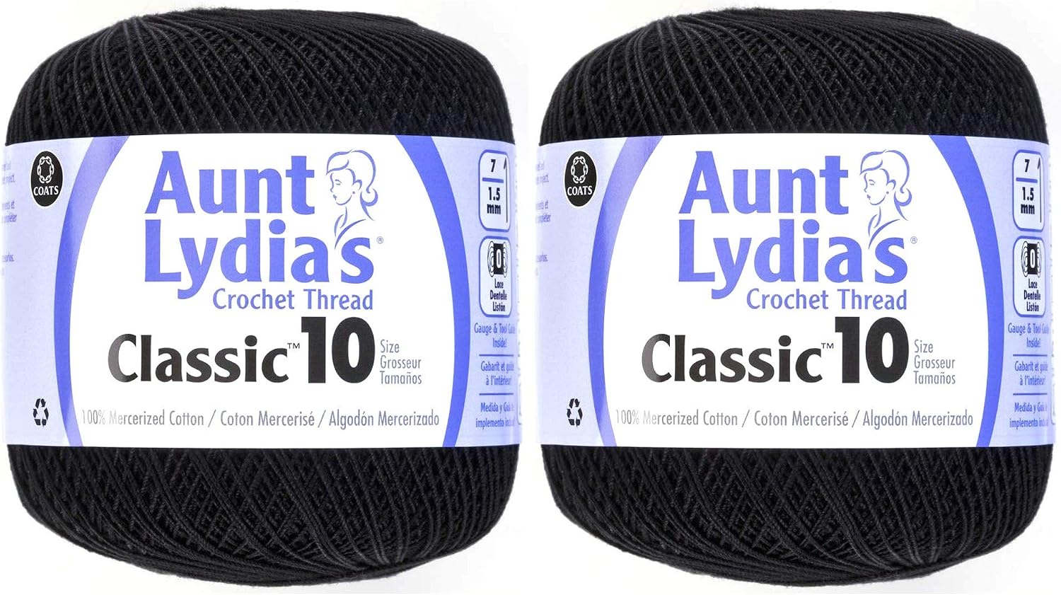 Aunt Lydia'S Classic Crochet Thread Size 10-Black