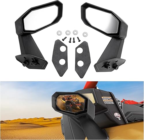 Maverick X3 - Espejos laterales para puerta, retrovisores plegables A & UTV PRO para puerta superior, retrovisores convexos compatibles con Can-Am