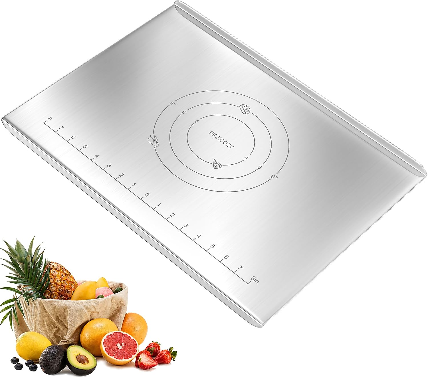 Stainless Steel Cutting Board with Lip, Metal Cutting Board, 20 x 15 In