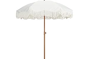 AMMSUN Boho Picnic Umbrella: Escape to Bohemian Bliss Outdoors