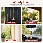 YOUEON 2 Pcs Chinese Lucky Bell pour la richesse et la sécurité, Chinese Hanging Decor Wind Chimes avec des pièces pour la bonne chance, la paix et le succès pour l'intérieur extérieur Patio porte avant