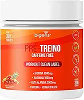 Pré Treino Bigens, Sem Cafeína, Adoçantes e Corantes Naturais, 300g (Unidade, Morango e Abacaxi)