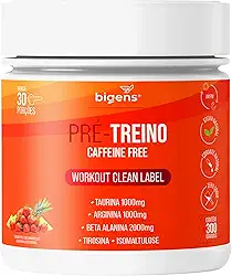 Pré Treino Bigens, Sem Cafeína, Adoçantes e Corantes Naturais, 300g (Unidade, Morango e Abacaxi)