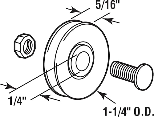 Miniatura 2 de Slide-Co Rodillo de rodamiento de bolas para puerta corredera sin terminar de acero de 1326 14 pulgadas de diámetro interior x 1-14 pulgadas (2
