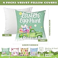 Vista 2 de 4 fundas de almohada de Pascua de 18 x 18 pulgadas, coloridas fundas de almohada de Pascua, fundas de almohada de conejito de Pascua, fundas