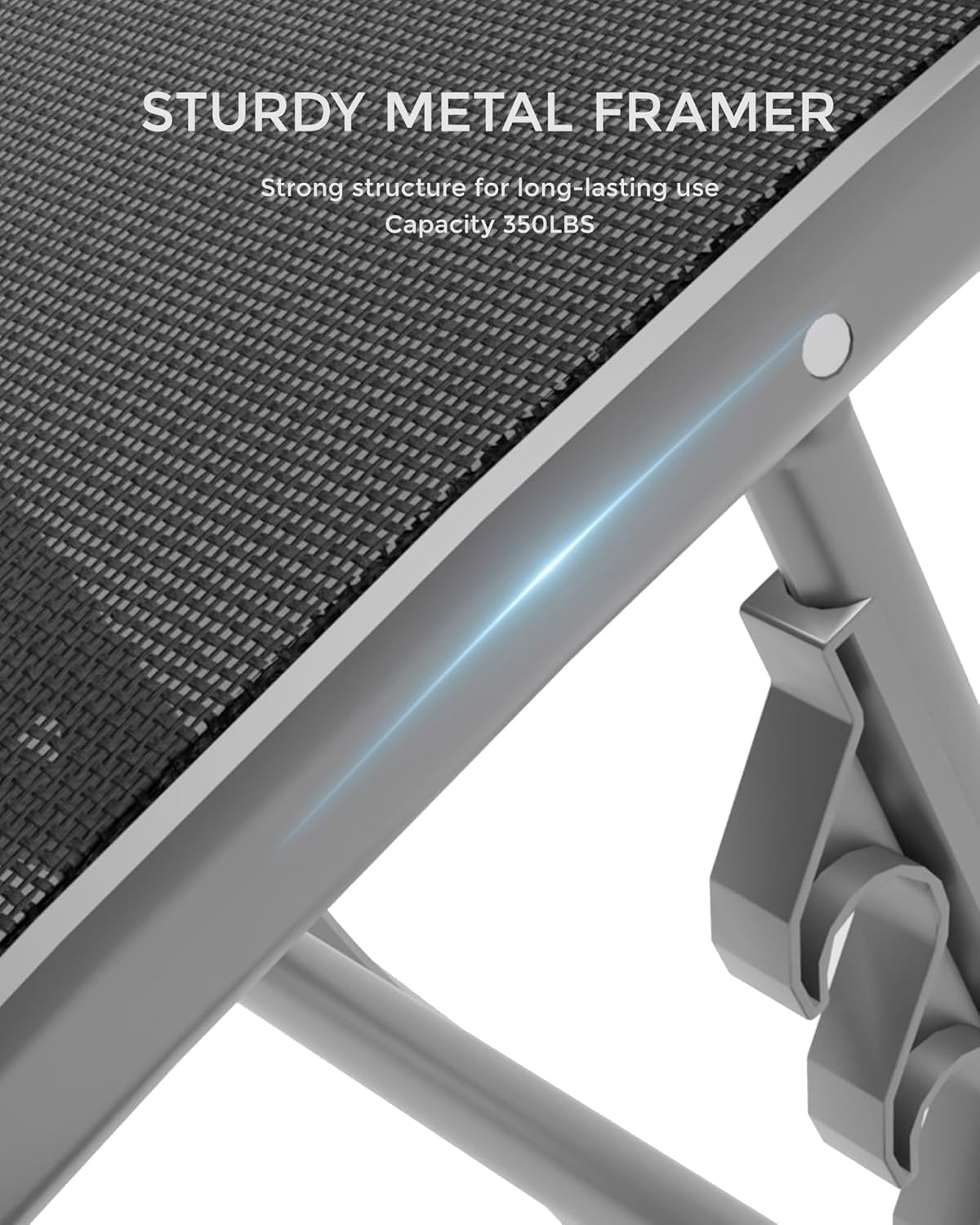 Pool Lounge Chairs Set of 2, Aluminum Adjustable Outdoor Chaise Lounge, Rust-Resistant Poolside Chairs, All-Weather Outdoor Recliners for Poolside Deck Lawn Balcony, Black