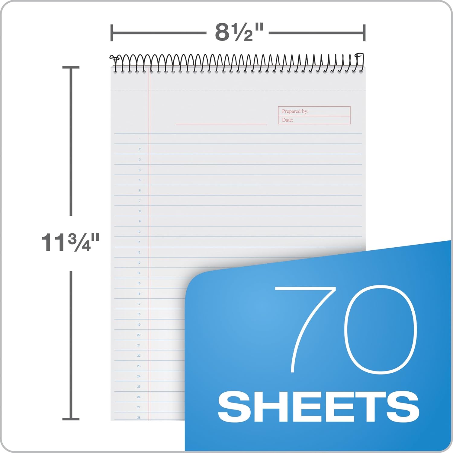 Tops Docket Gold Project Planner, 8-1/2" x 11-3/4", Wire Bound, Project Rule, Poly Cover, 70 Sheets (99710) - White (Pack of 12)