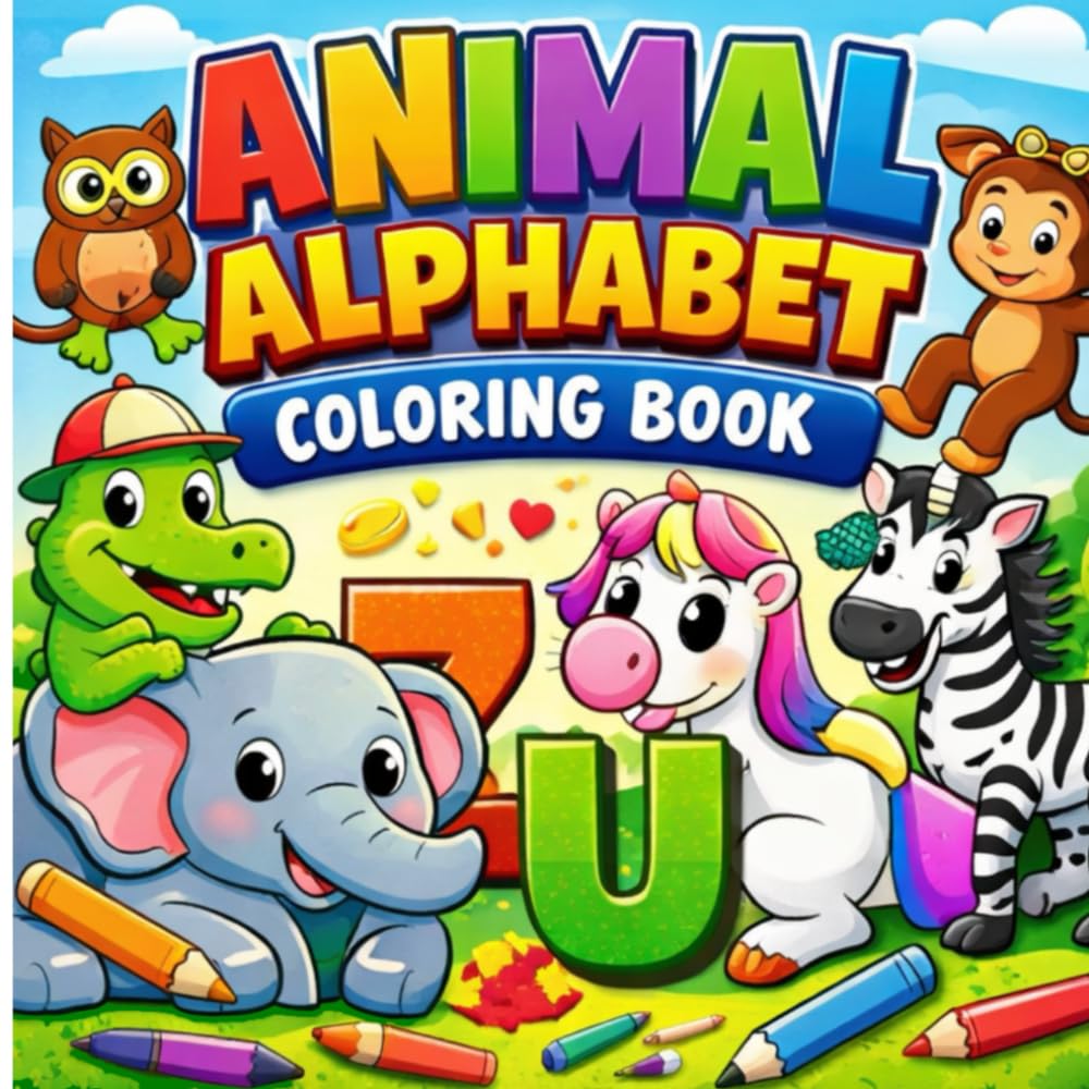 Alphabet Zoo Colouring Book: Learn the ABCs with Fun Animal Friends – A Delightful Coloring Adventure for Kids