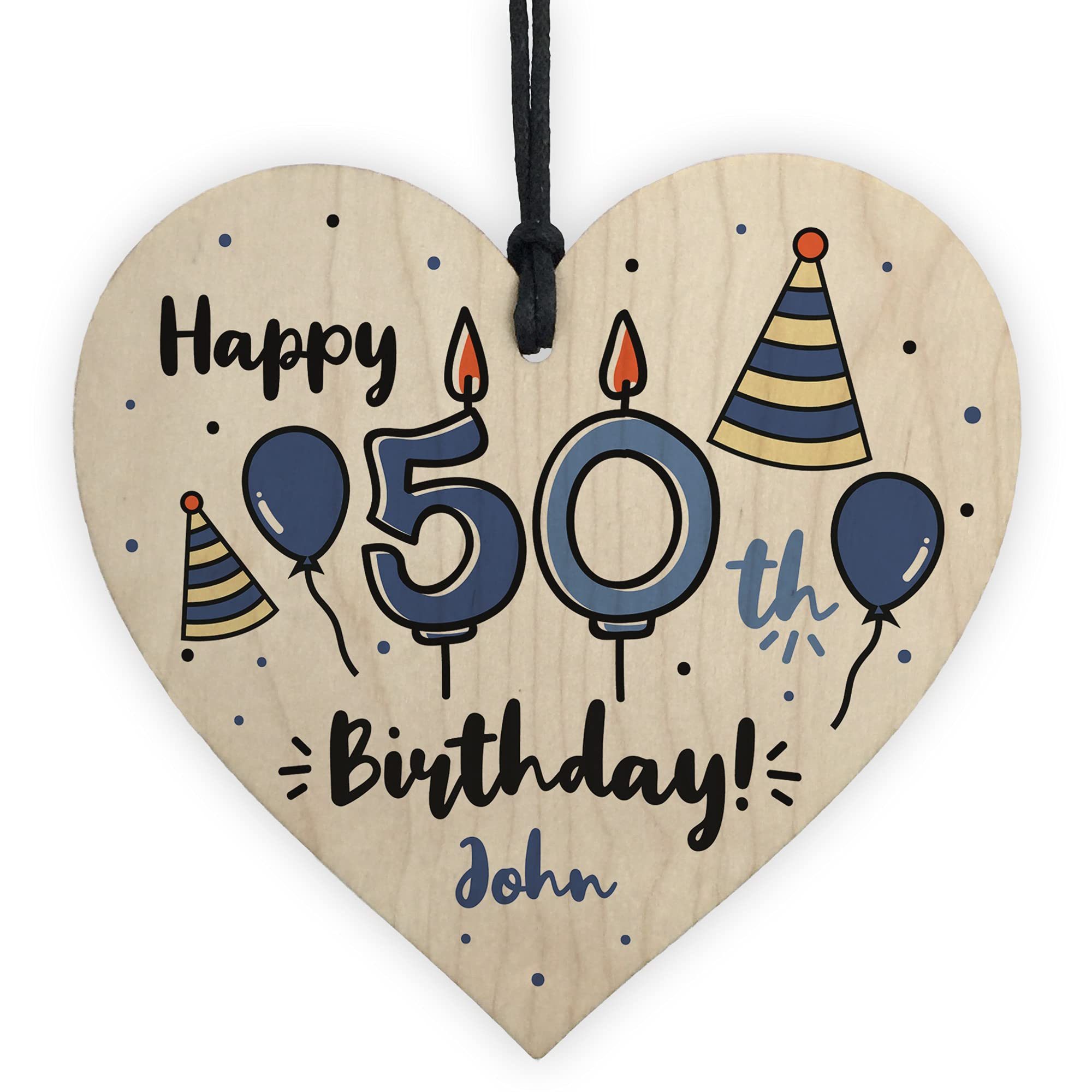 Quirky Personalised 50th Birthday Gift For Him Her Mum Dad Brother Sister Heart