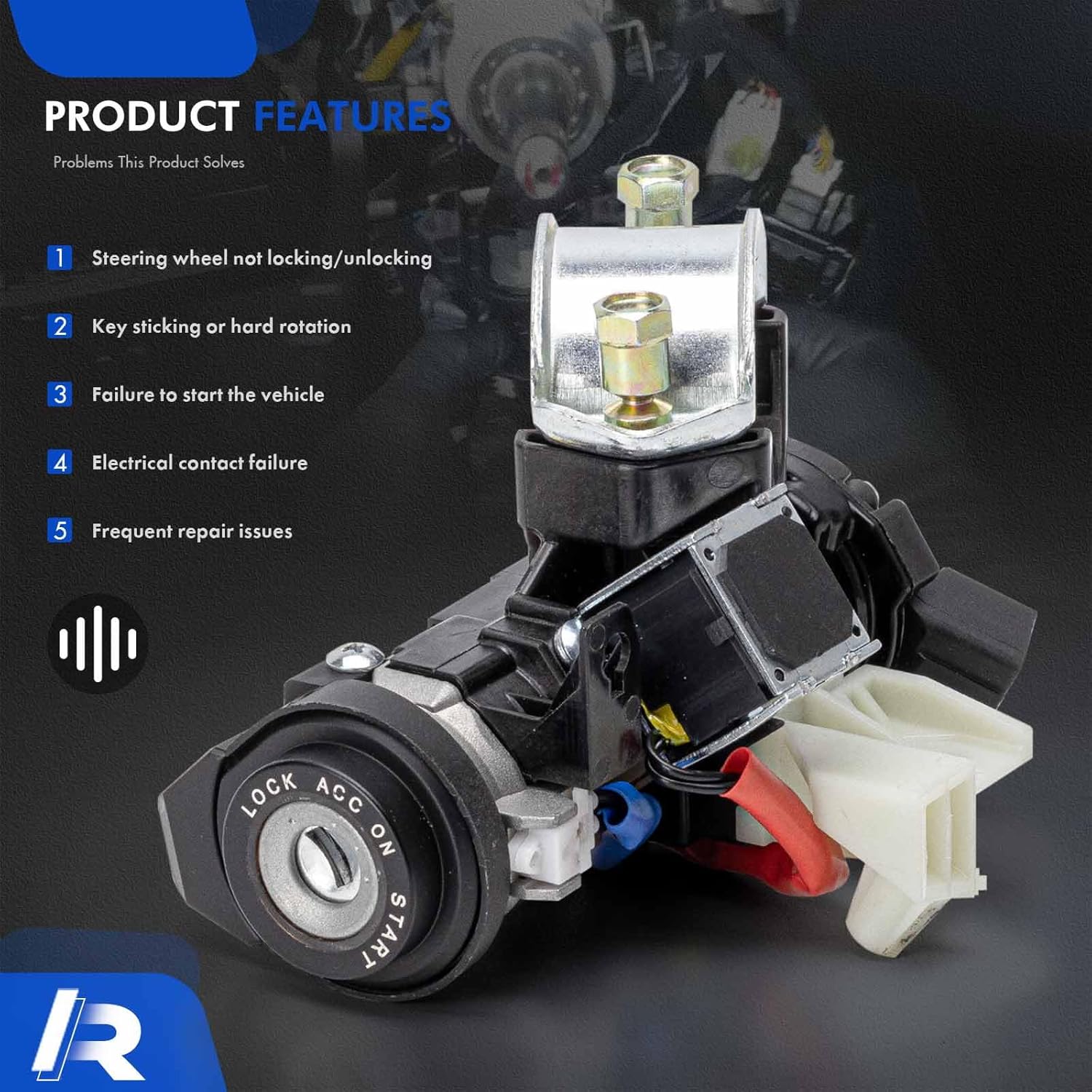 81905-C2510 Ignition Lock Switch Assembly with Keys Compatible with Hyundai Sonata 2015-2019, Ignition Lock Cylinder with Housing Replaces# 81905C2510, 81970-C1A00, 81900-C1B00