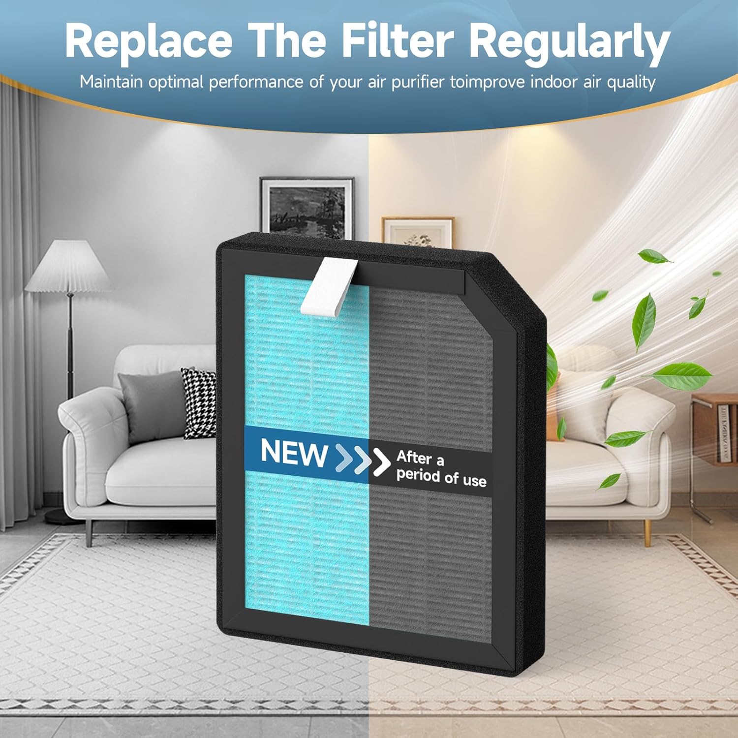 4 Pack AP1501 Replacement Filter Compatible with Aircillin AP1501 Air Purifier, 3-in-1 H13 True HEPA Air Filters for Dust Smoke Pollen - Image 5