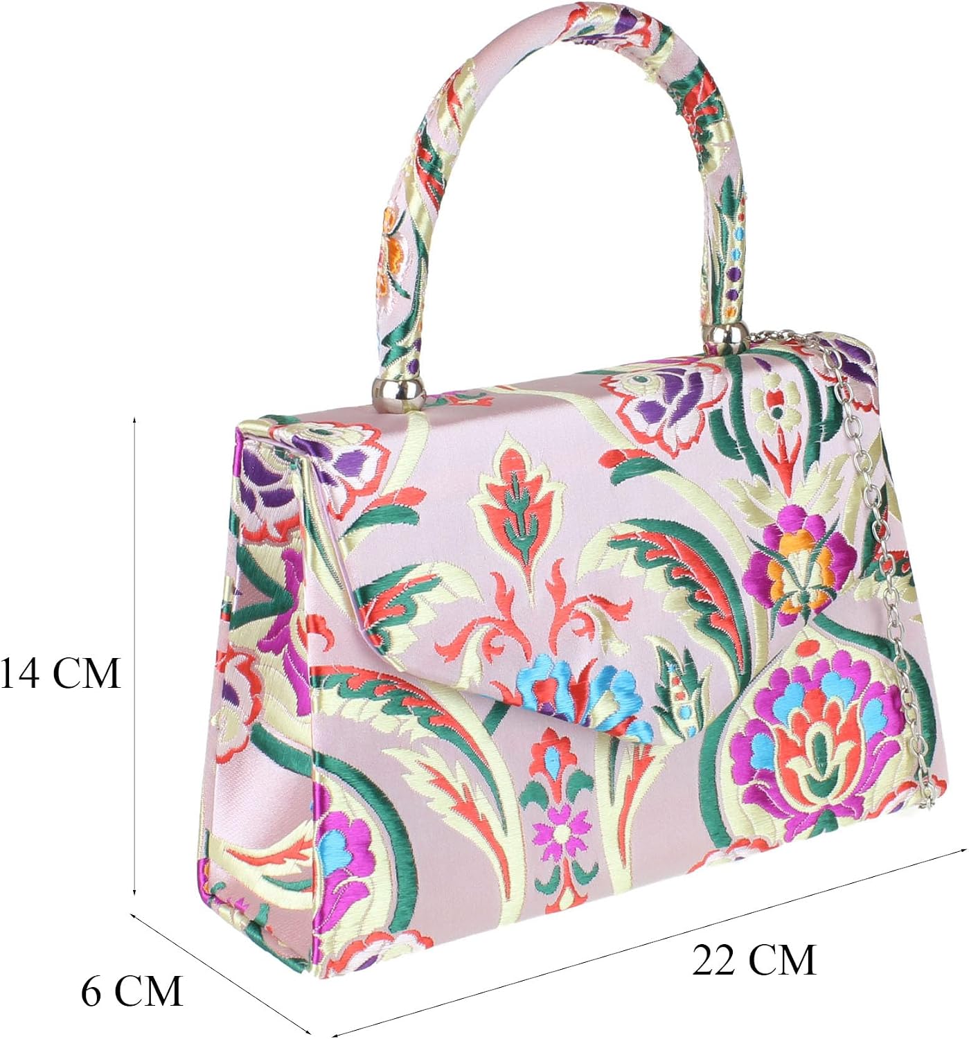 Girly HandBags Womens Baroque Flowers Clutch Bag