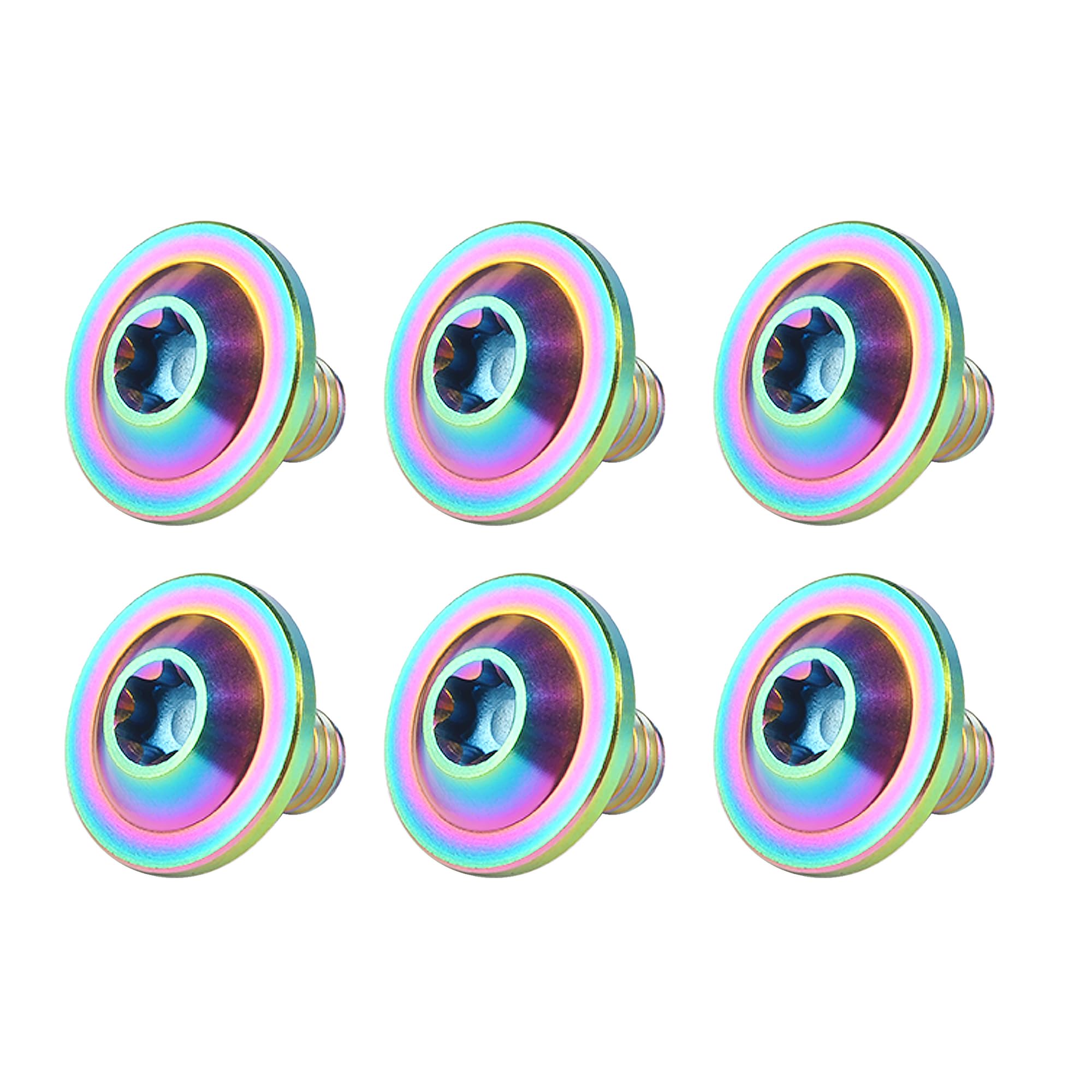 DWAMMEBRS Bolt M6x10 15 20mm Torx Head Screw For Bike Brake Lever Stem Parts Fasteners Pack Of 6(Rainbow,M6x10mm)