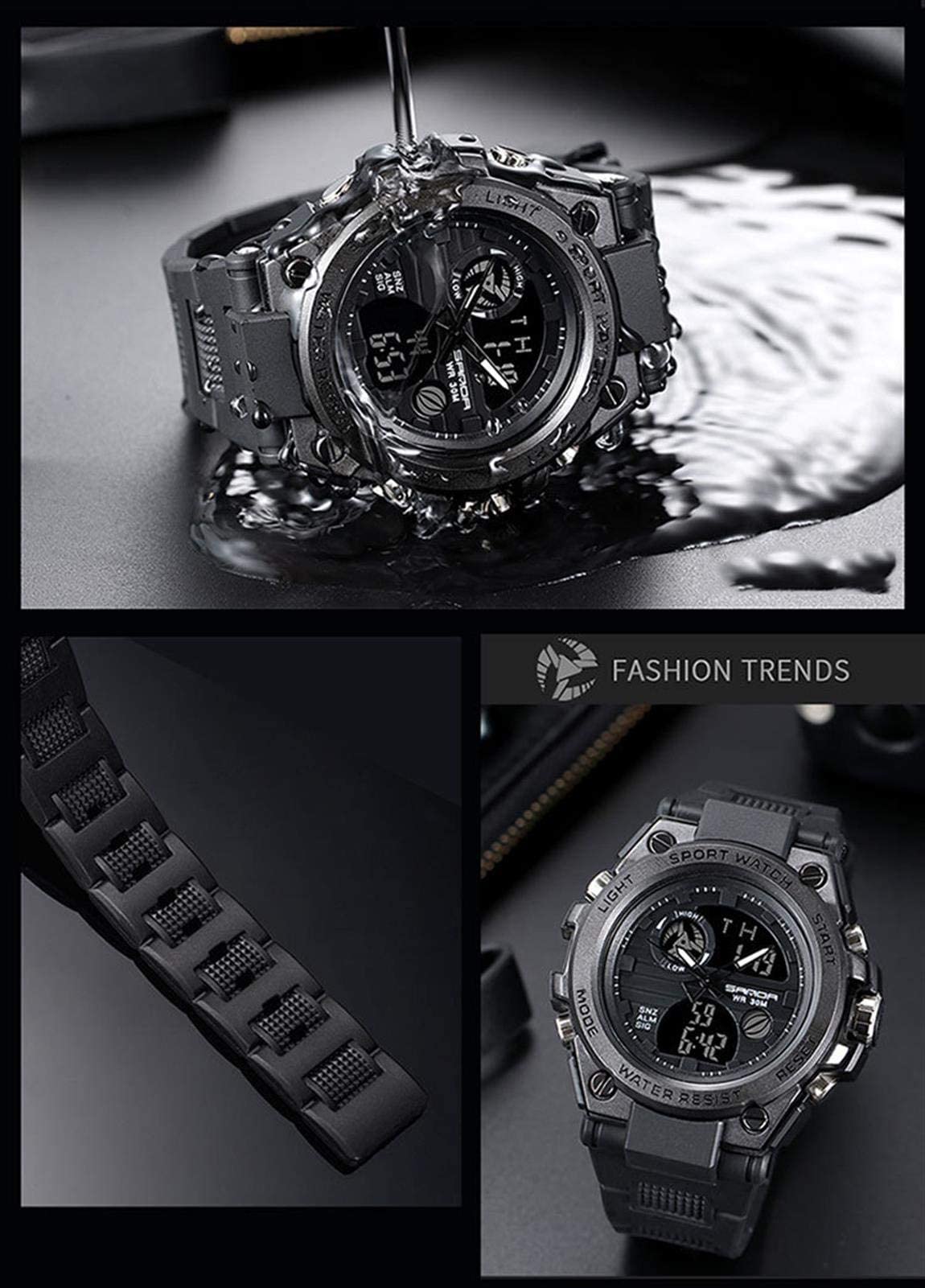 Orologio Militare Uomo Impermeabile 50m + Sveglia e Cronometro + Orologio Uomo Luminosa LED + Display Data e Giorno