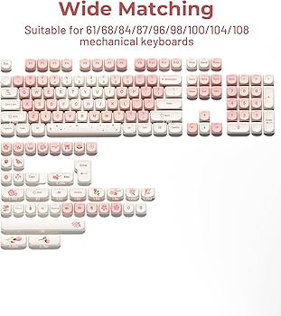 Amazon.com: XVX Keycaps - Pink Cute PBT Keycaps, MOA Profile Key