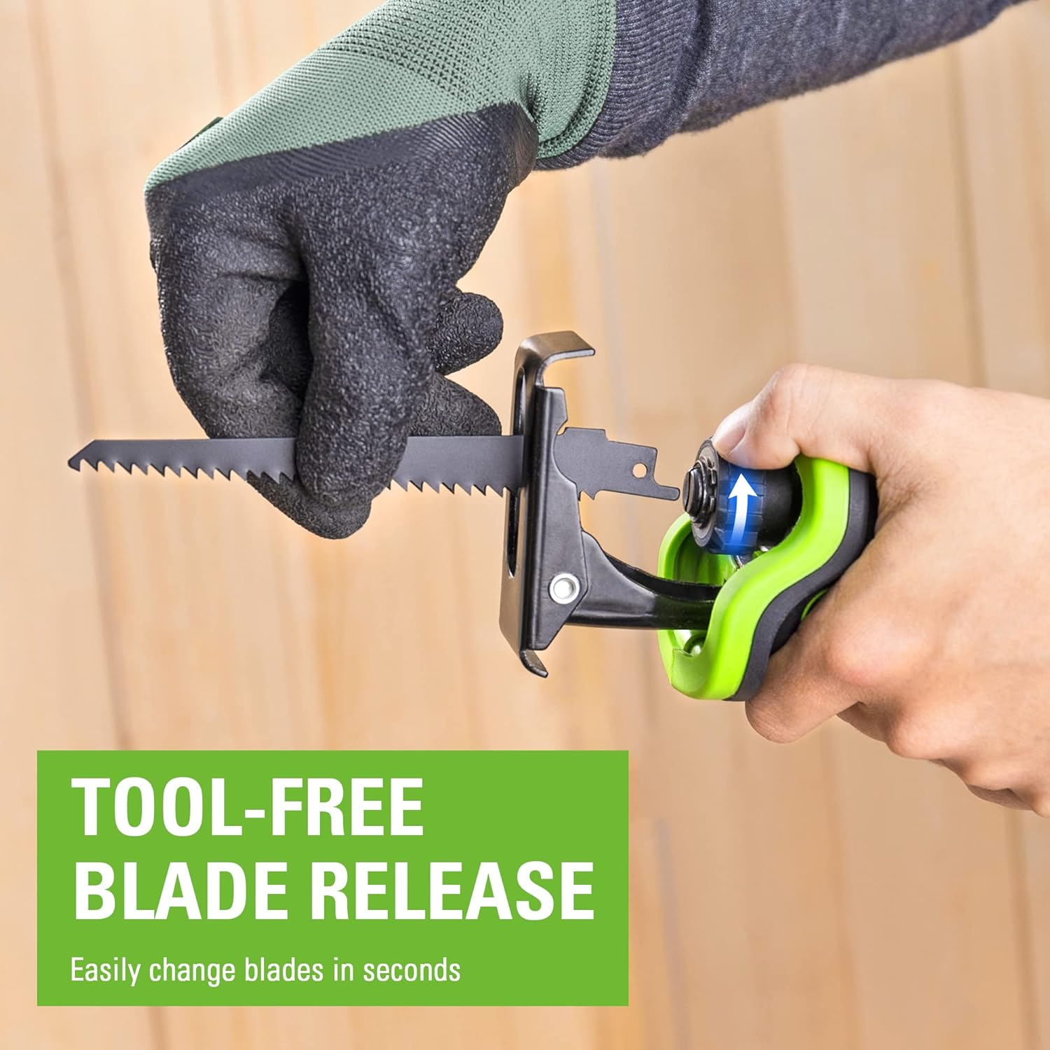 Greenworks 24V Brushless 1" Cordless Reciprocating Saw (3,000 SPM), Light Weight Compact Handsaw, Variable Speed Trigger, Tool Only