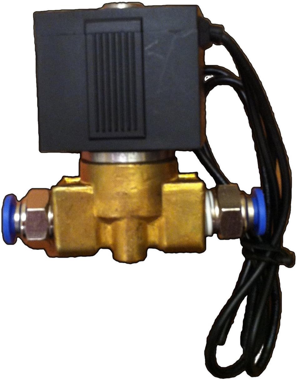 1/4 Solenoid Valve 24v AC Brass Electric Air Water Gas Diesel Normally Closed NPT w/Push Connect Fittings