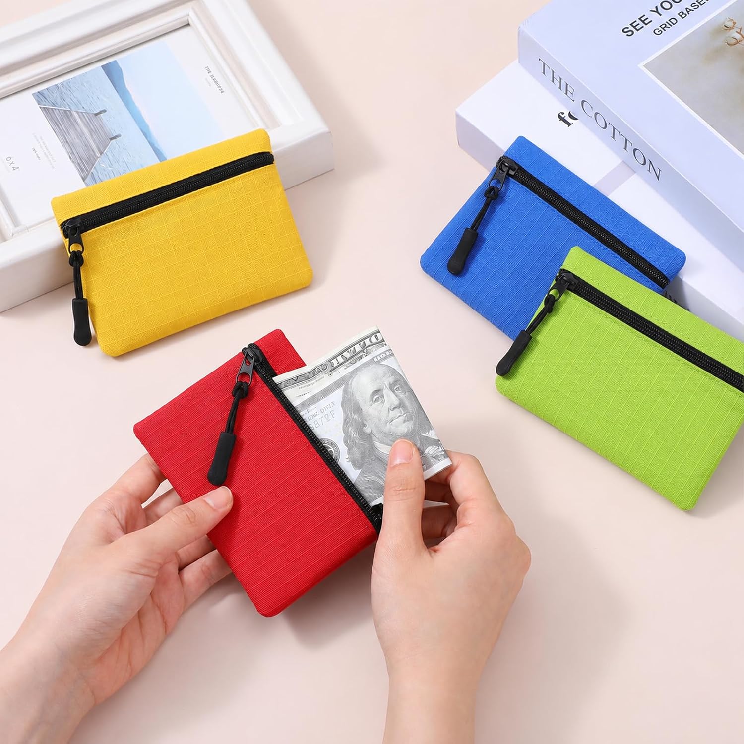 4pcs Small Fabric Zip Coin Purse,Small Coin Pouch with Zipper image 5