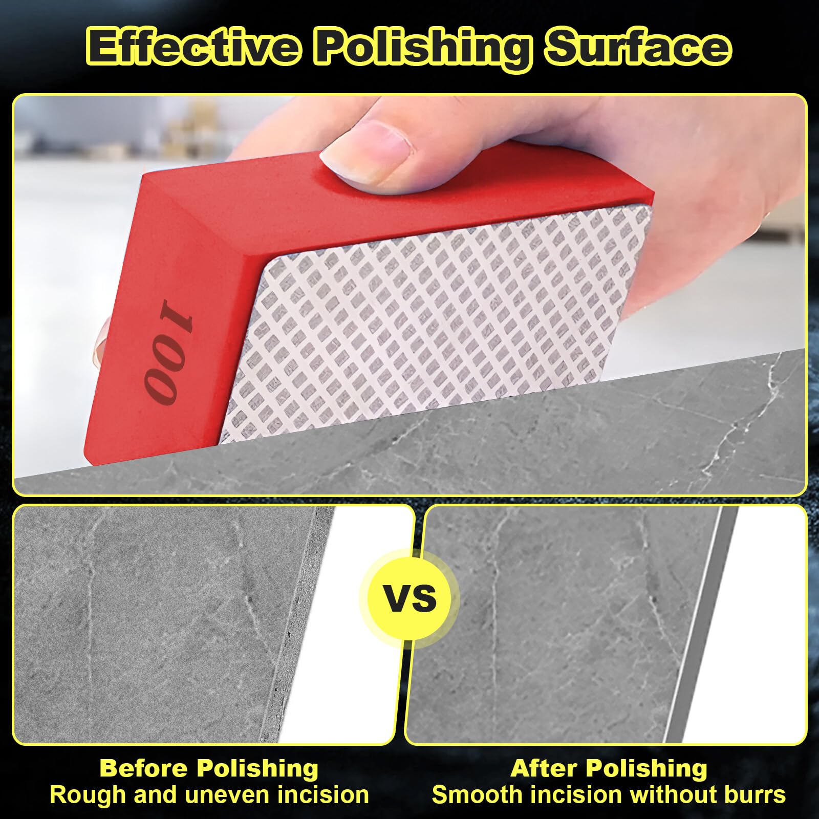 4 Pezzi Dischetti Diamantati Per Lucidatura A Mano, Blocchi Abrasivi