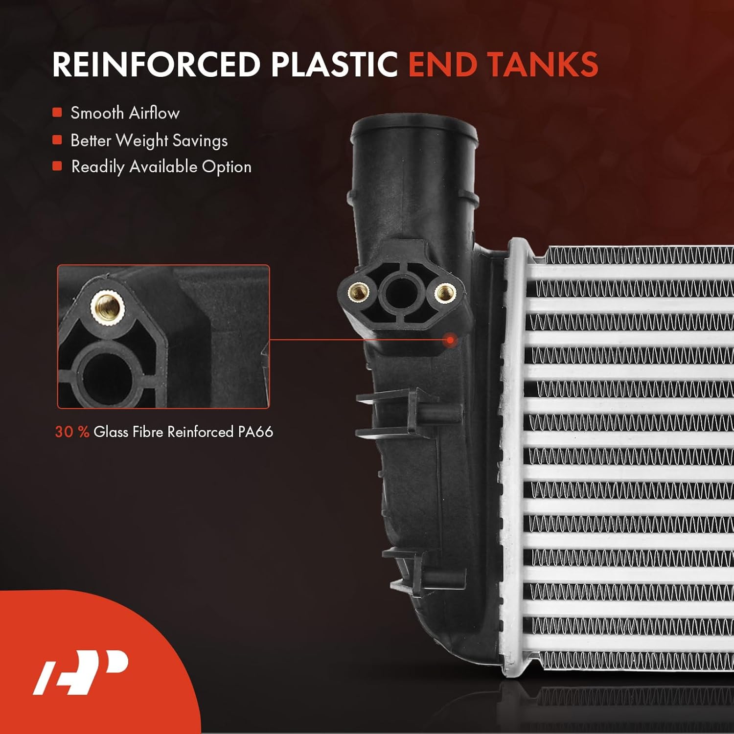 A-Premium Front Turbo Intercooler Compatible with Audi A4 2002-2006 1.8L, A4 Quattro 2002-2005 1.8L, Turbocharged