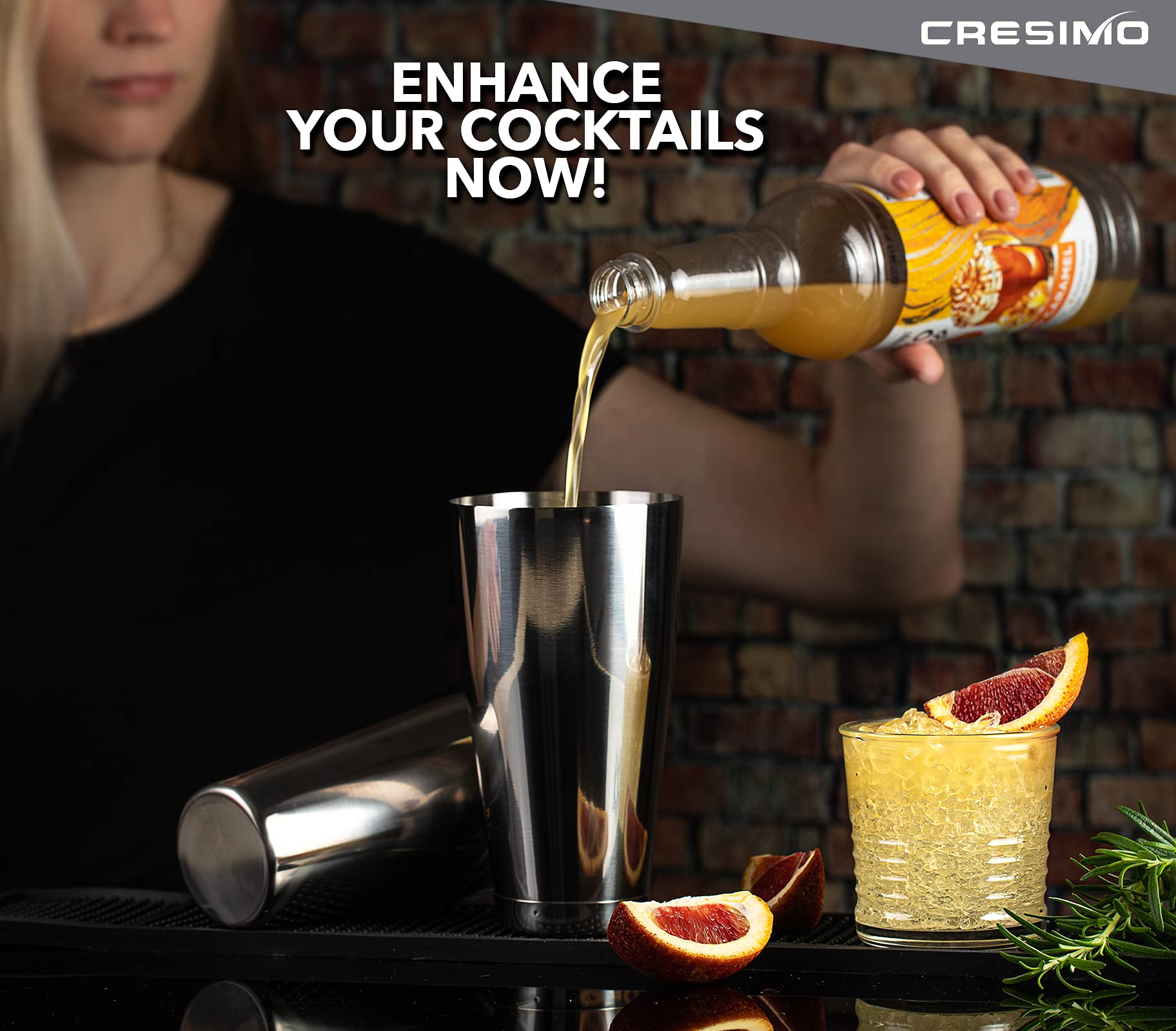 Shaker à cocktail Boston - Ensemble de 2 pièces - Livre de cocktails inclus - Acier inoxydable - Coffret cadeau premium - Cresimo