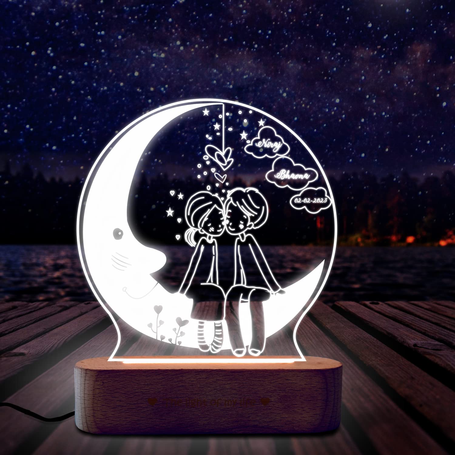 Personalized 3D Heart Lamp - Custom Photo Gift -4 Personalized 3D Heart Lamp - Custom Photo Gift -4