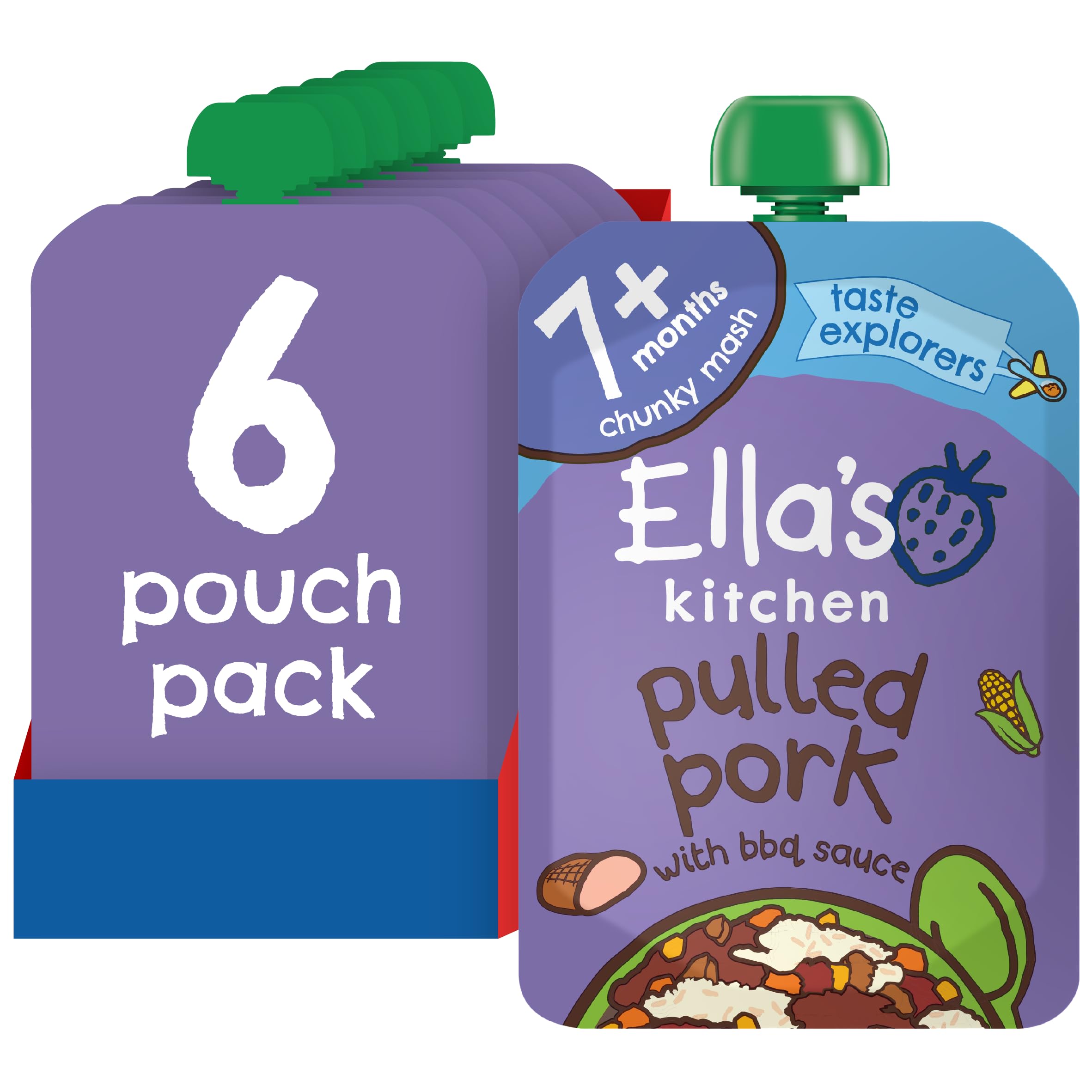 Organic Pulled Pork Baby Food Pouch 7+ Months 130g (Pack of 6)