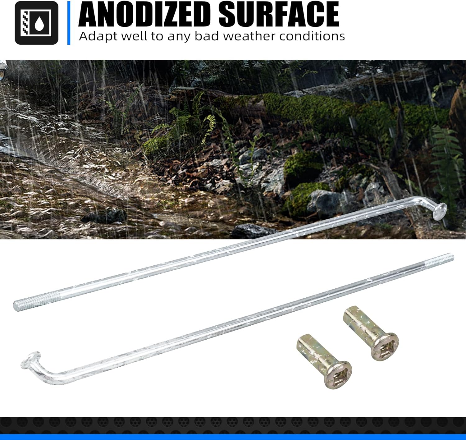 NICECNC Motorcycle 16" Rear Wheel Rim Spoke Nipple Set Compatible with Yamaha TTR125 2000-03 TTR125E 2003-09 TTR125L 2000-08 TTR125LE 2003-17 RT100 1990-00 DT100 1977-83 MX100 1979-83,See Fitment