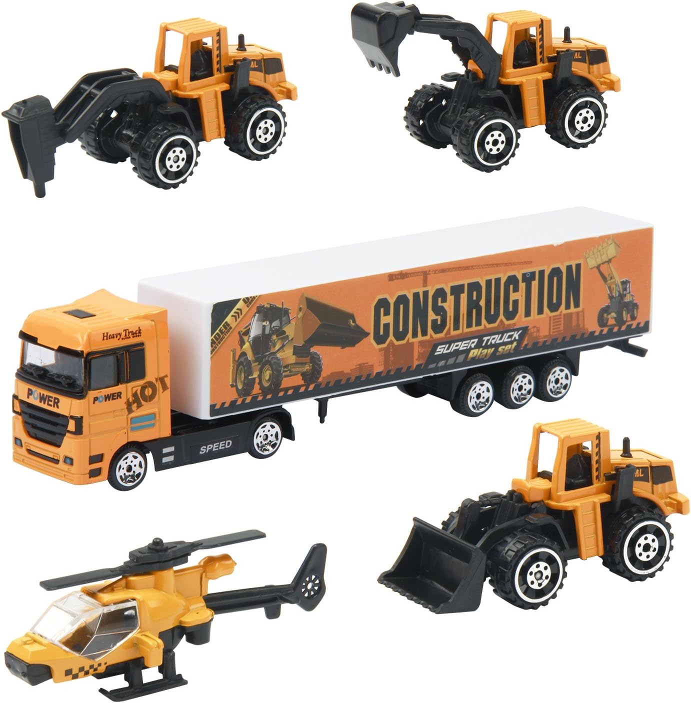Buy Oumoda 11 in 1 Transport Car, Diecast Construction Truck Vehicle Car Toy Set Play Vehicles