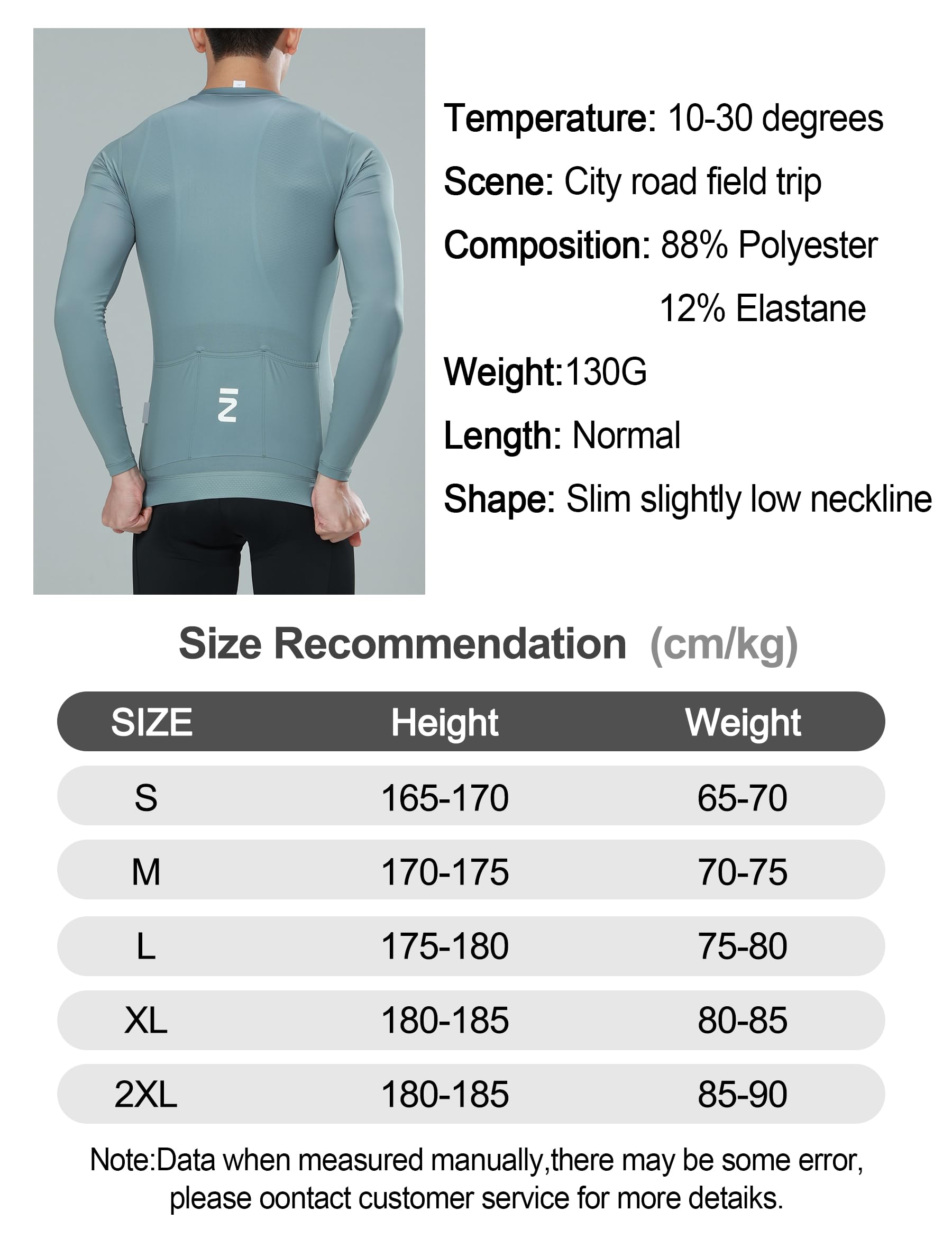 INBIKE Maillot Ciclismo Hombre Manga Larga UV-Protect Transpirable Elástico JK282