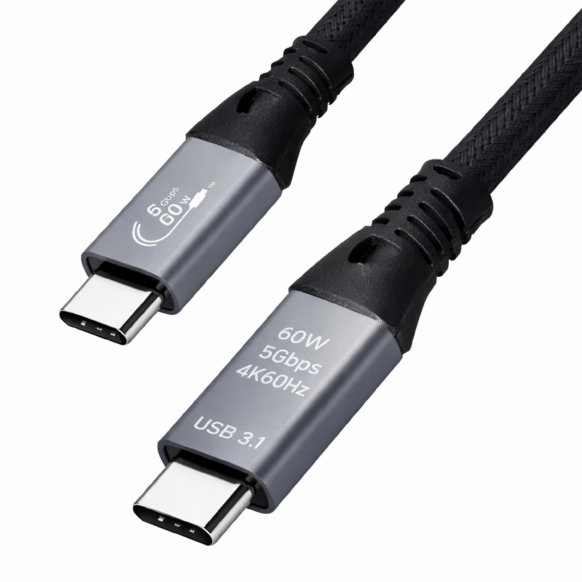 MX USB 3.2 Type C to Type C Cable 10M, Supports up to 60W USB-C Charging, 5Gbps Data Transfer, 4K UHD Video Output at 60Hz, Braided Nylon Cable with Aluminum Alloy Connector-image-6