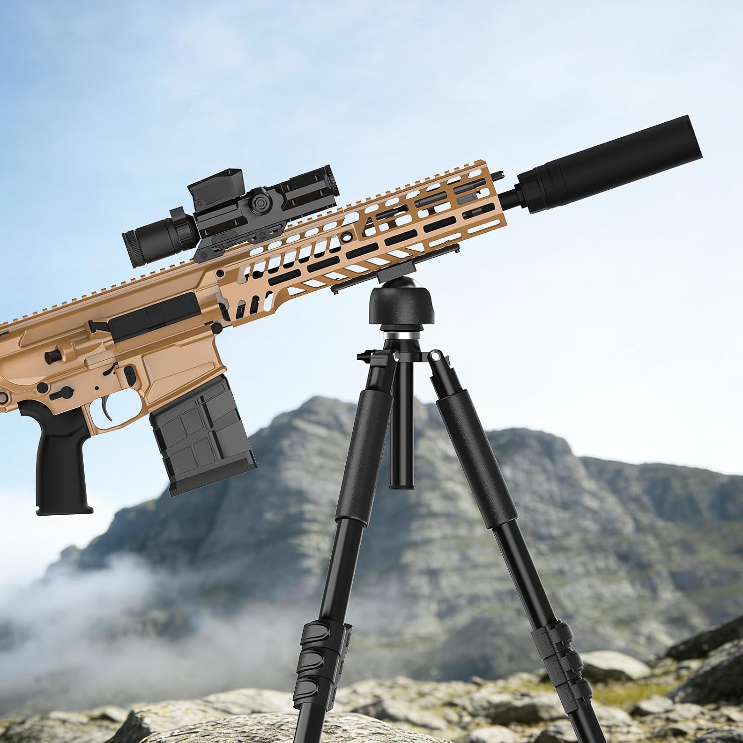 MAIRAN M-LOK Arca Dovetail Rail – Quick-Release Tripod Mount Adapter Compatible with Arca Swiss/RRS, 5.51IN Aluminum Arca Rail for Hunting Accessory/Tripod Ball Head, 4-Slot