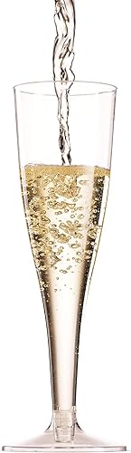 Miniatura 6 de Paquete de 30 copas de champán desechables de plástico transparente, vasos de tostado de 5 onzas para bodas, cócteles, mimosas