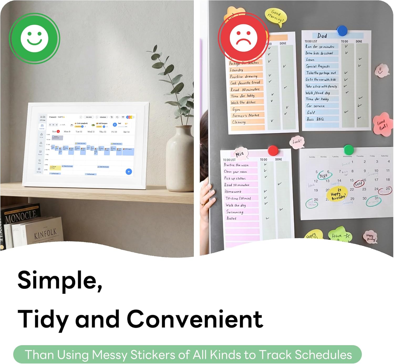 10.1-Inch Smart Digital Calendar, Interactive Touch Screen, HD Display, Wall-Mountable Family Organizer with Chore Chart, To-Do Lists & App Sync for Home & Office, Thoughtful Mother's Gift for Her
