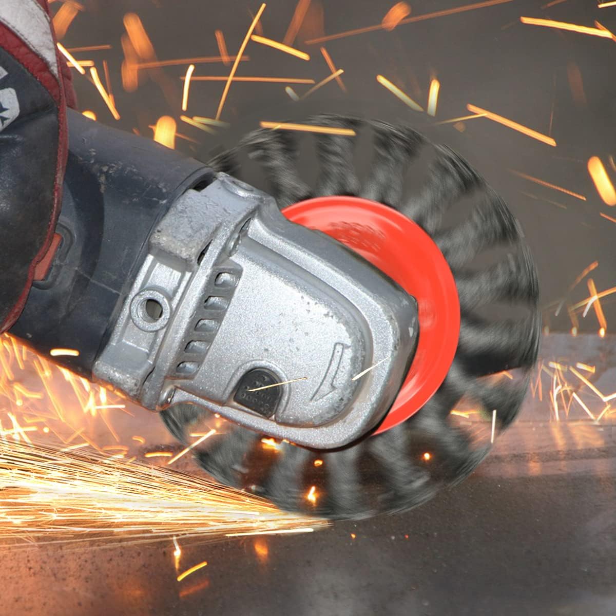 A A IN 10Pack Wire Wheel for Angle Grinder, 4 Inch Twisted Knotted Grinder Wire Wheel Brush with 5/8"-11 Threaded Arbor for Angle Grinder,Carbon Steel Wire Cup Brush for Rust,Corrosion,Paint Removal