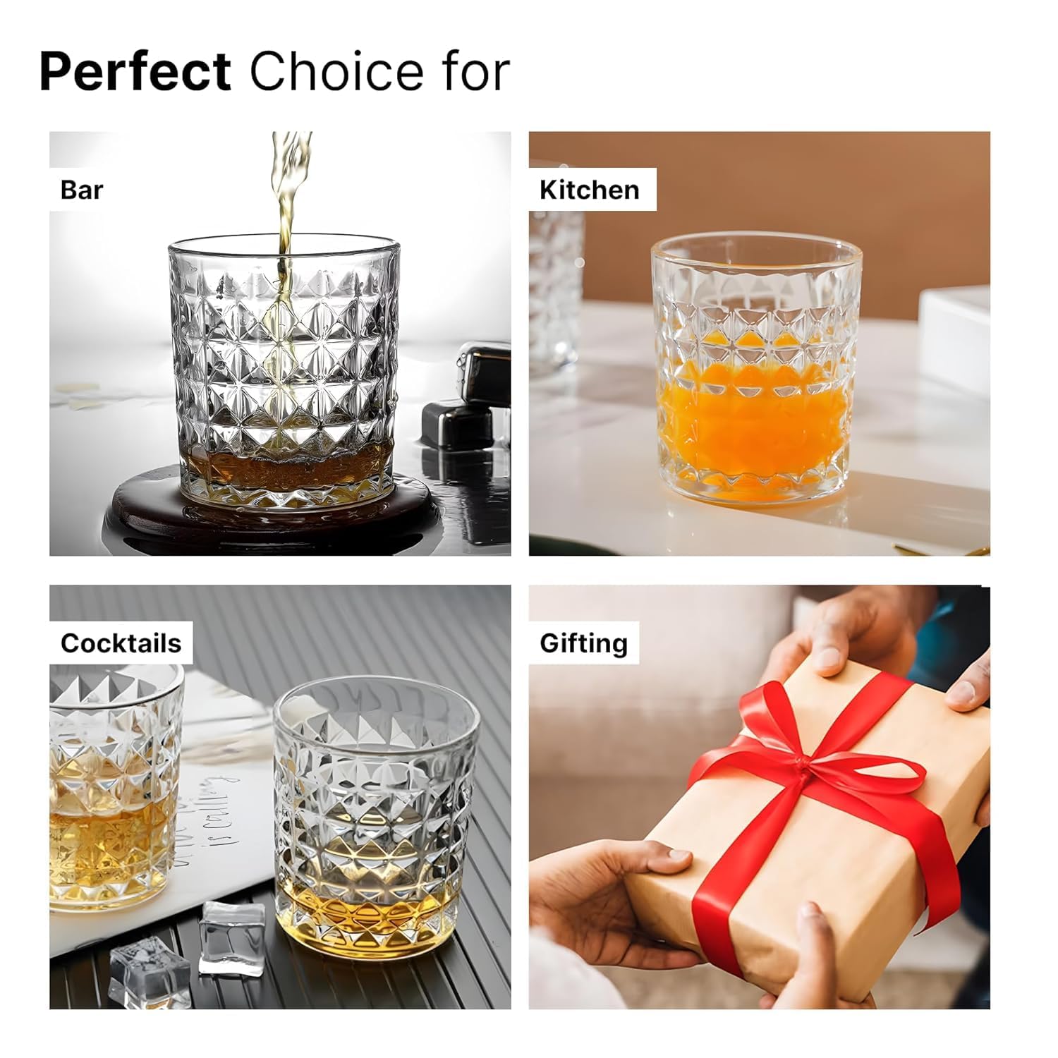 Clear Whiskey Glasses - 2 Pack 300ml -3