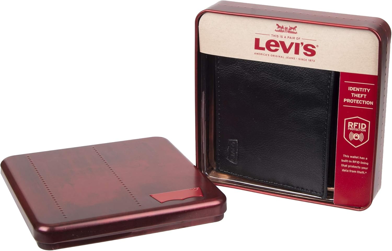 Levi's Men's Slim Bifold Wallet with RFID Protection and Ample Card Storage