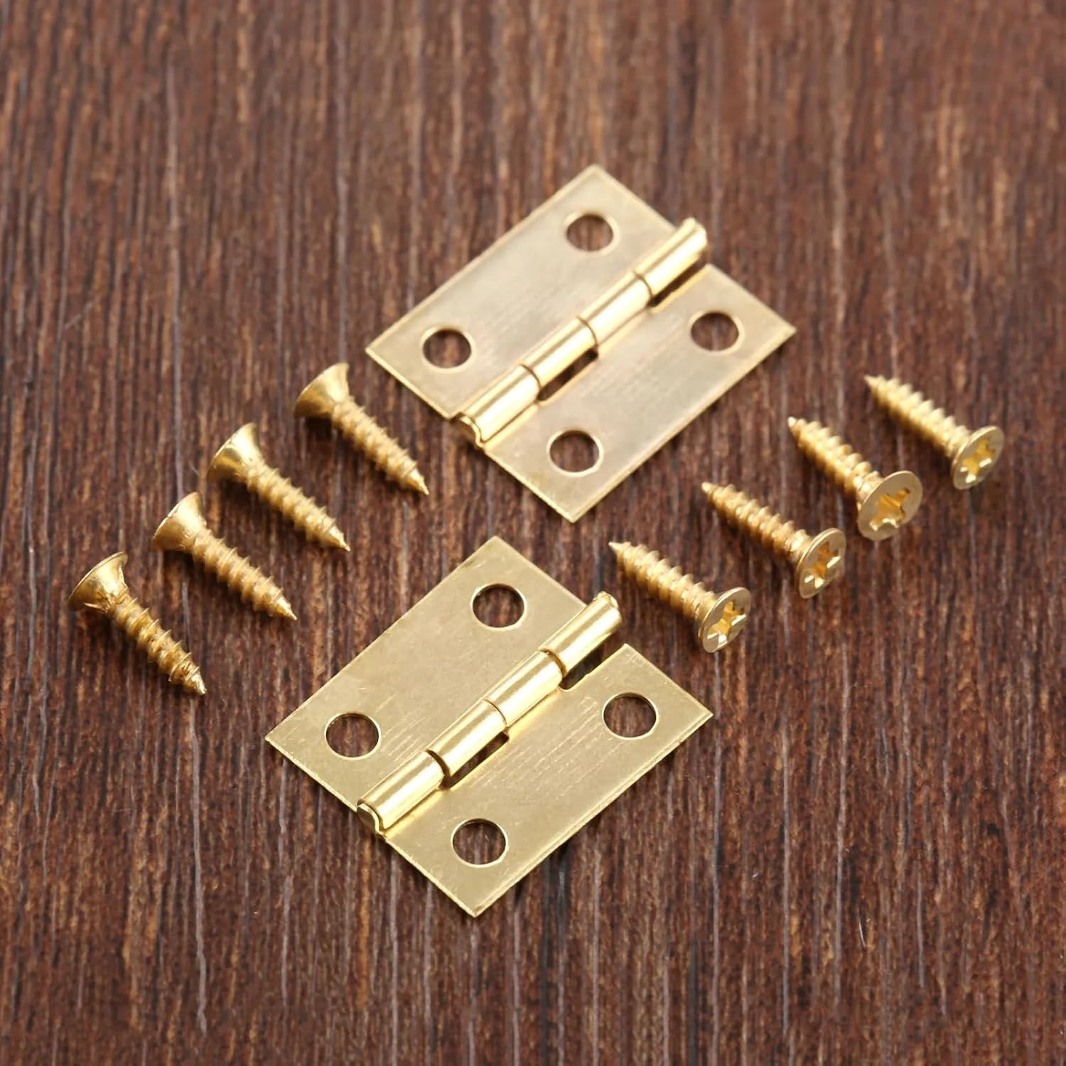 20Pcs Decorative Small Jewelry Wood Box Door Hinges 18 * 16mm Mini Cabinet Hinges Furniture Fittings Furniture Hardware with Screw