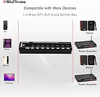 Vista 6 de Hotswap Design - Caja divisora XLR de 3 pines de 1 y 8 salidas, balanza de soporte/TRS/TS 1/4 de pulgada de entrada y salida de un bucle, caja
