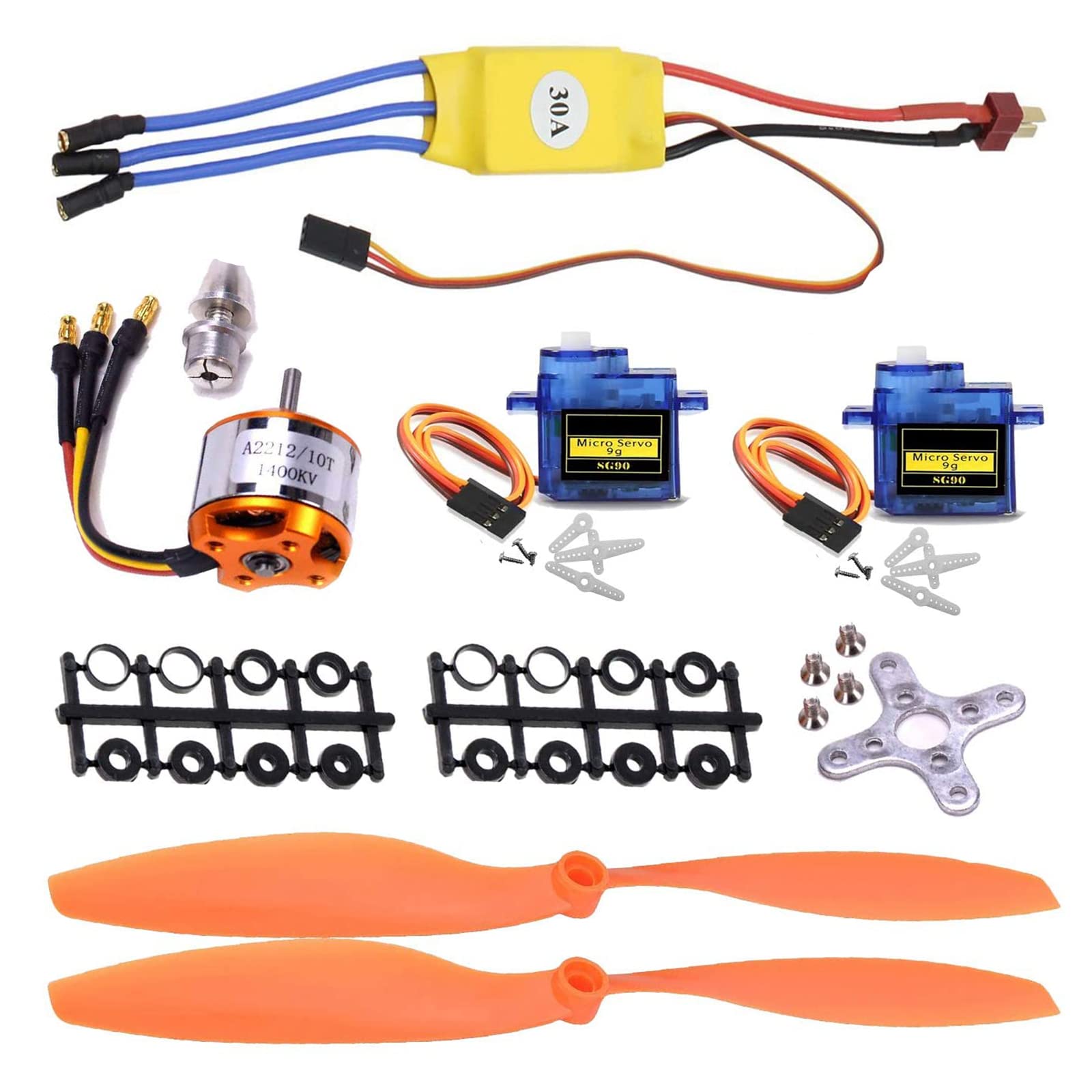 RUIZHI 2212 2200KV RC Brushless Motor 30A ESC Motor SG90 9G Micro Servo 8060 Propeller Set for RC Fixed Wing Plane Helicopter Quadcopter