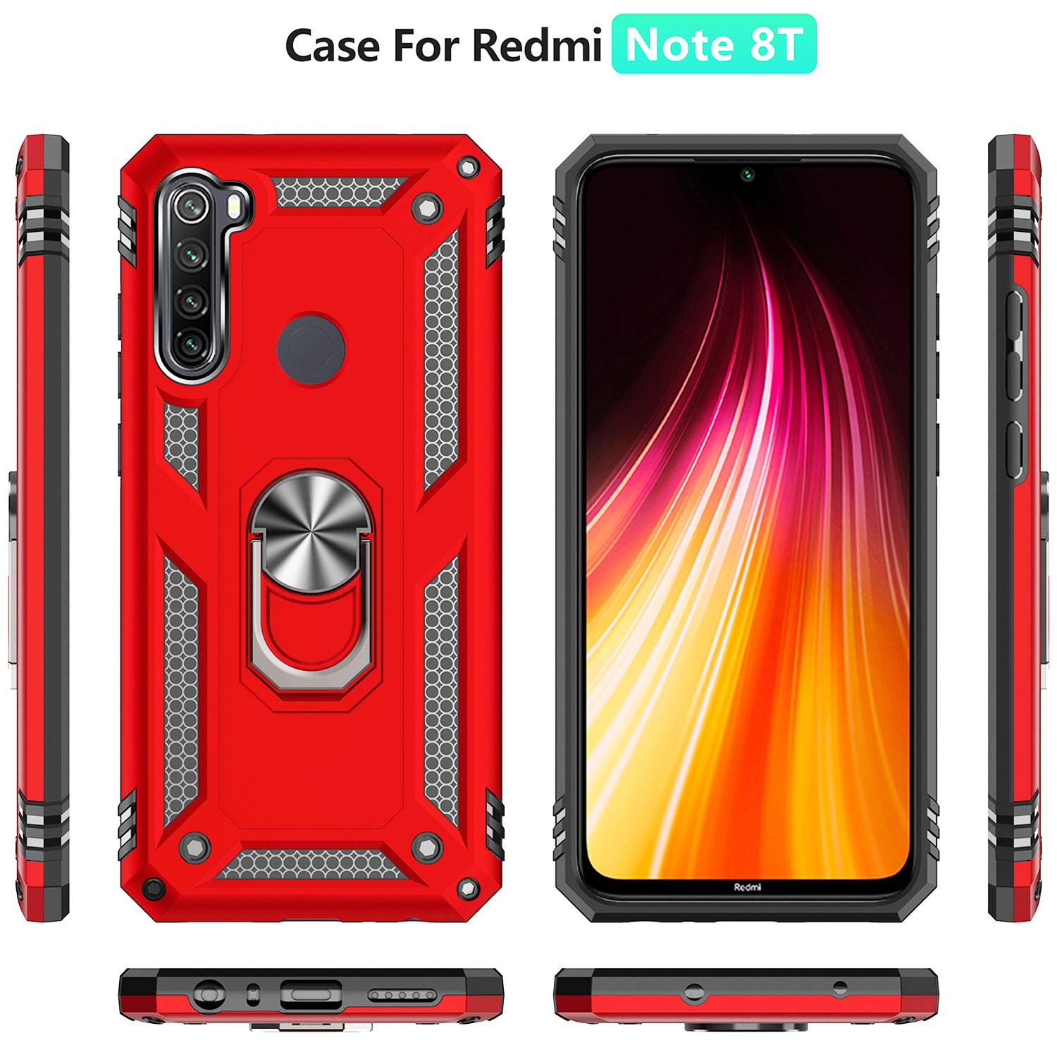 Fetrim Custodia per Redmi Note 8T, Cover PC TPU Cassa Shell Supporto di
