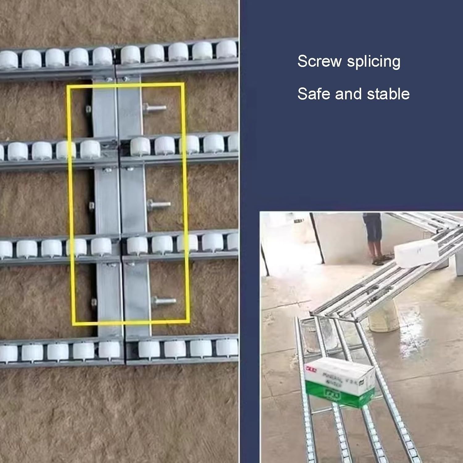 Przenośnik rolkowy Rozłączny krążek rozładowczy, niezasilane prowadnice przenośnika rolkowego, krążek rozładowczy łyżek magazynowych Werehouse Freight Handling(W 50cm(20 in),1m/3.3ft)