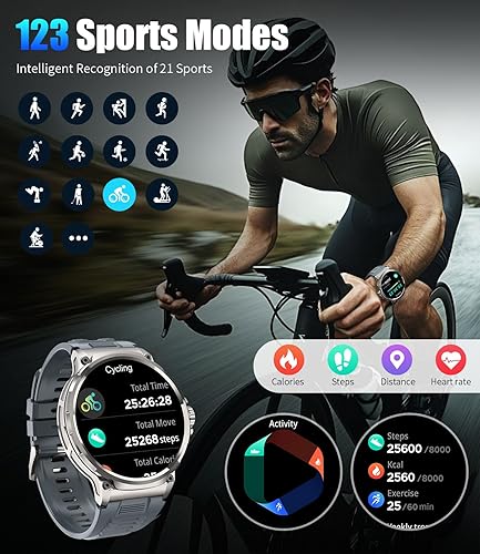 Miniatura 6 de LIGE Relojes inteligentes para hombres (respuestahacer llamadas), reloj inteligente de deportes al aire libre con pantalla HD de 1.85 pulgadas,